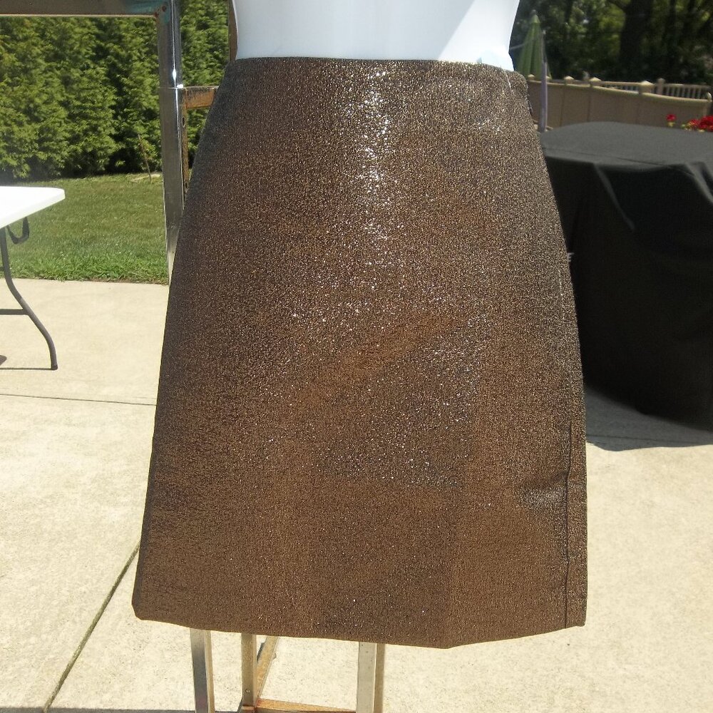 NWOT LOFT BRONZE METALIC SKIRT 2